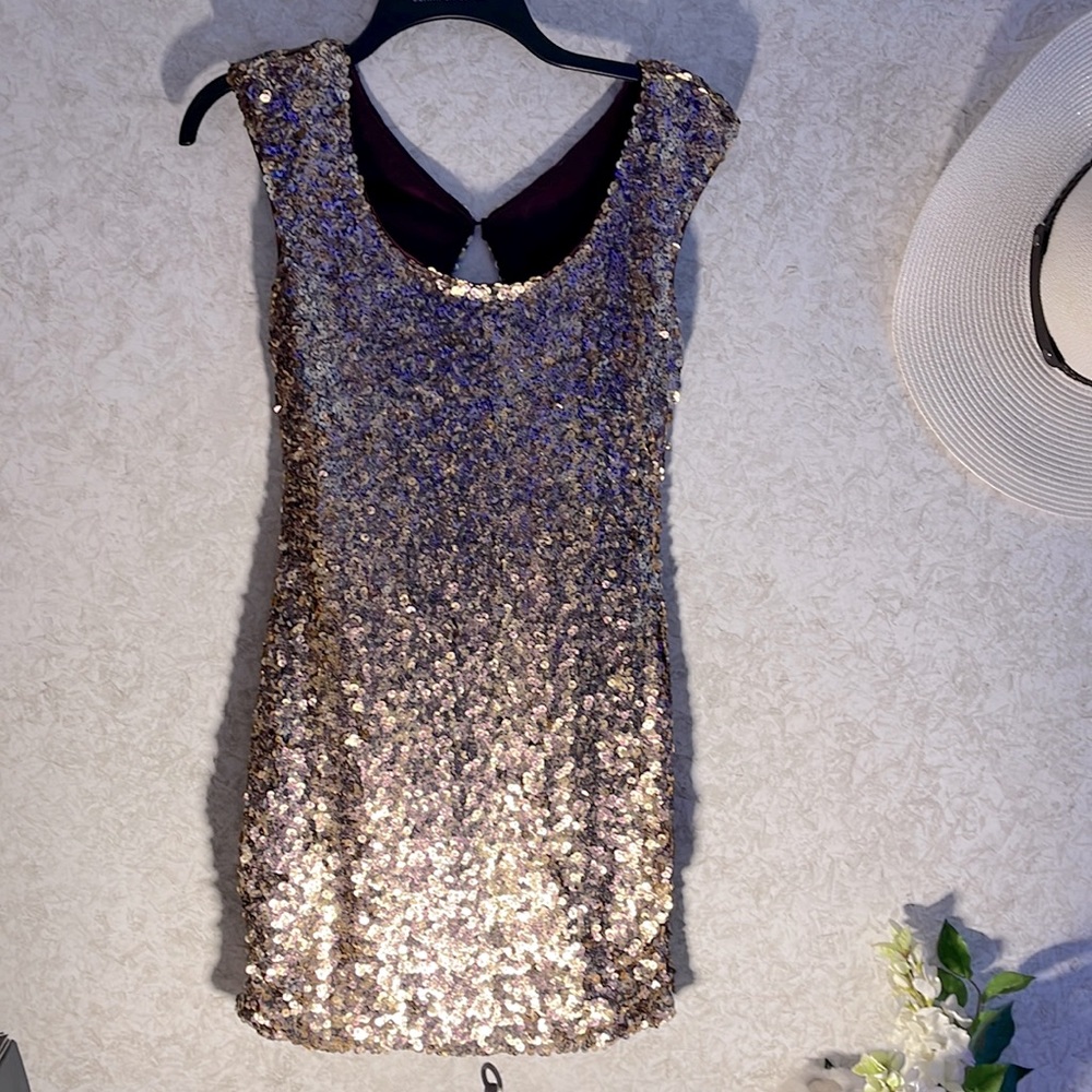 Aqua sequin dress